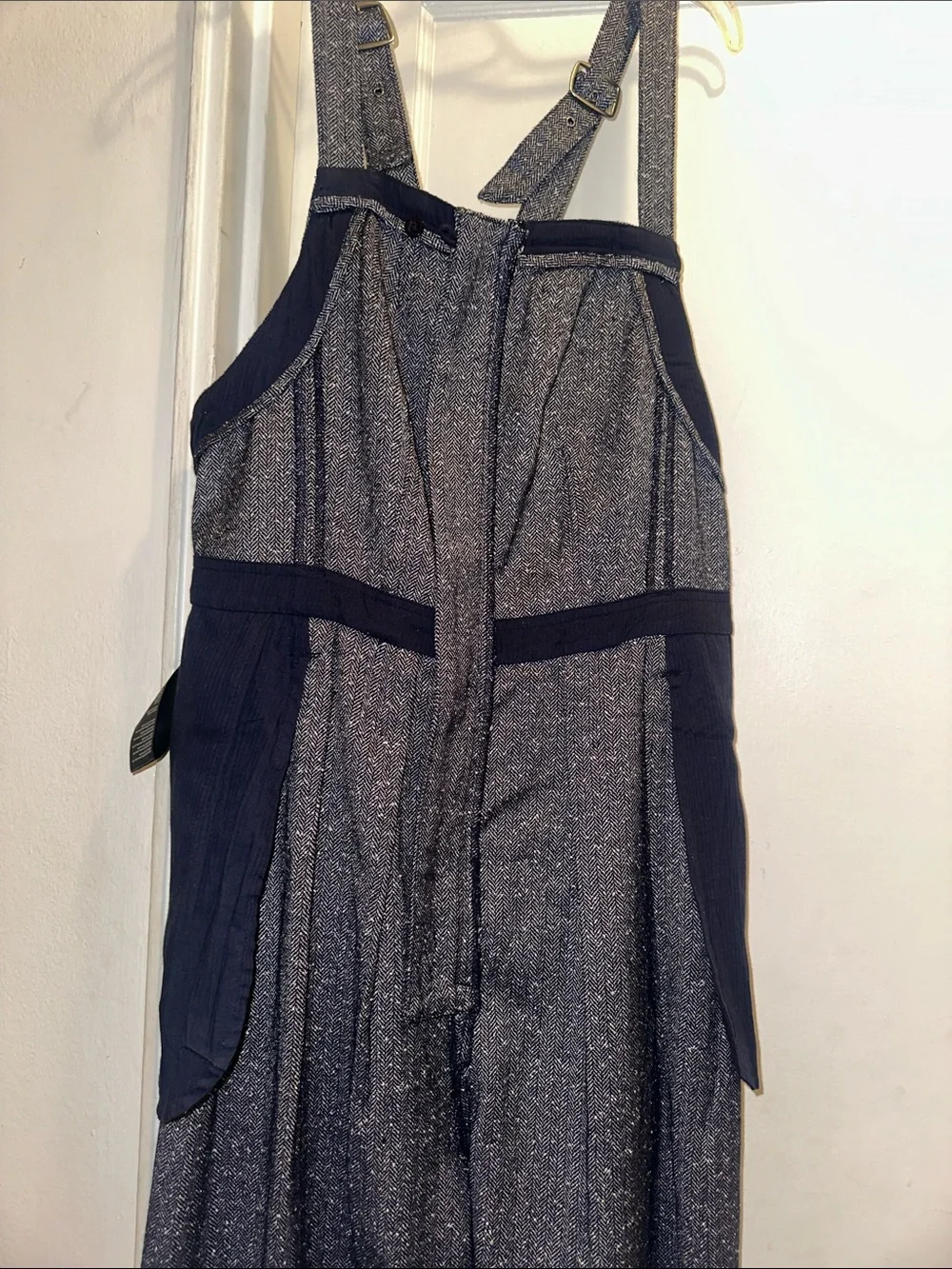 Free People Charcoal Speckled Wide-Leg Jumpsuit - Preloved